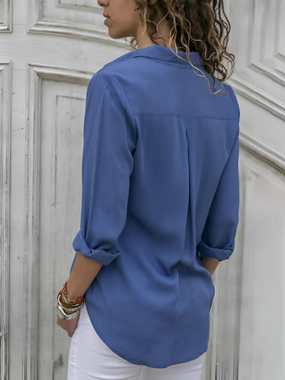 Jordana - Langärmlige Seidenbluse für Damen