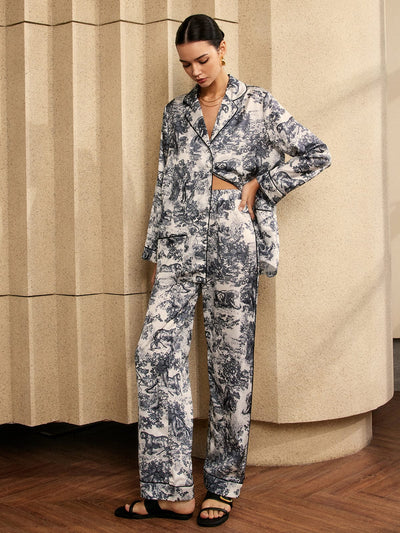 Juliette | Seidenähnlicher Pyjama-Style Zweiteiler – Trendiger Loungewear-Look für Tag & Nacht