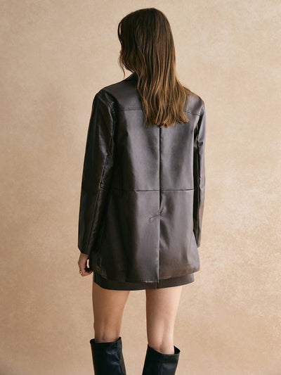 Celeste | Elegantes Leder-Set mit Blazer & Rock