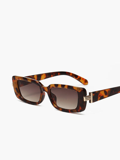 Leopard-Print Oversized Sonnenbrille – UV400, Retro Square Look