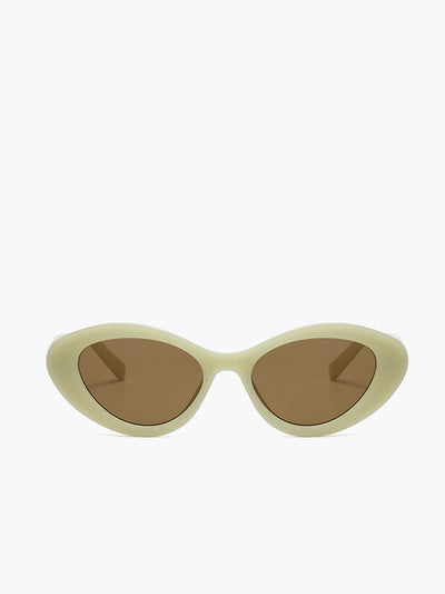 Cremefarbene Cat-Eye Sonnenbrille – UV400 Schutz, Retro Chic