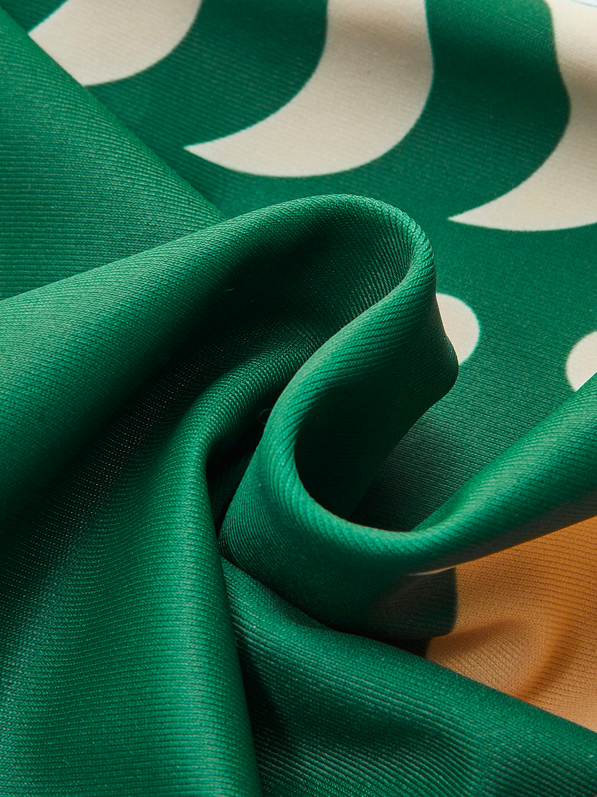 Eleganter Einteiler Badeanzug mit Vogelmuster & schmeichelnden Cutouts – High Waist Bademode