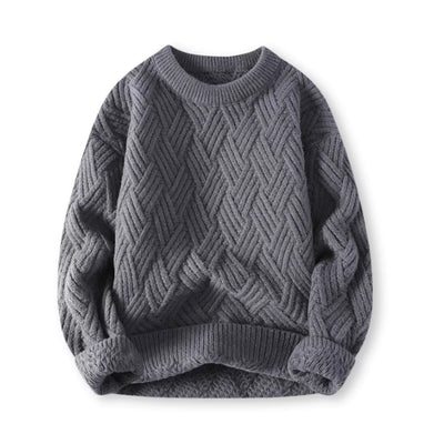 Herren Zopfmuster-Pullover aus Wollmischung - Klassisch & Warm