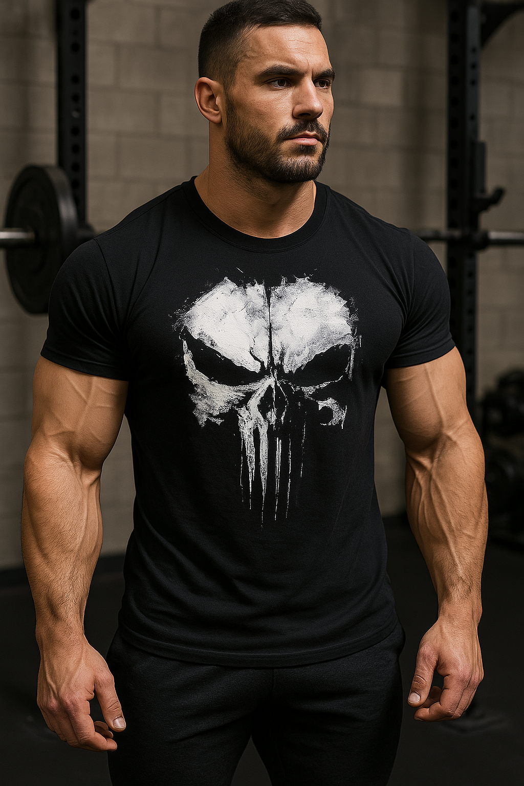 Cooles Herren T-Shirt mit Totenkopf Motiv