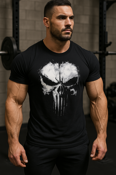 Cooles Herren T-Shirt mit Totenkopf Motiv