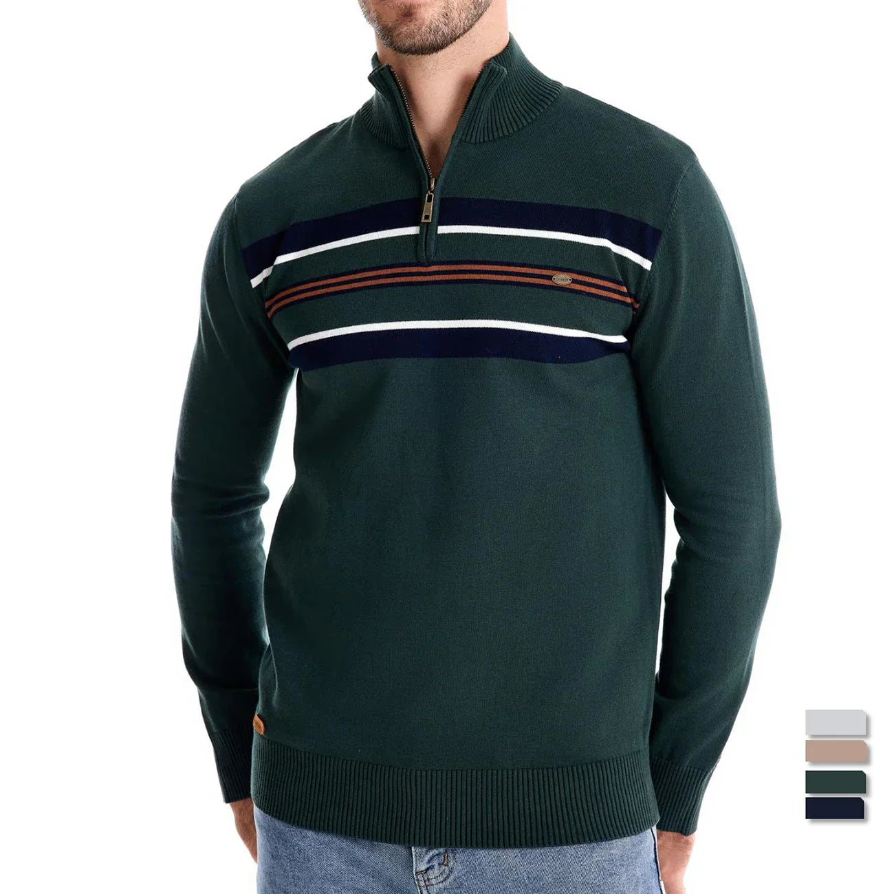 Moderner Herren Reißverschluss-Strickpullover