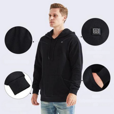 Beheizter Unisex Hoodie mit einstellbarer Temperatur – Thermo-Hoodie für kühle Tage