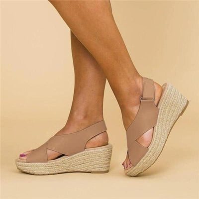 Vegan‑Leder Espadrille Sandalen mit Unterstützend Komfort