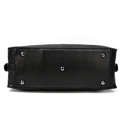 Aalborg™ Schwarze Leder-Holdall – Elegante 25L Reisetasche Mit Verstellbarem Lederriemen