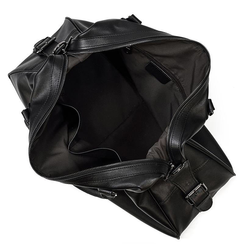 Aalborg™ Schwarze Leder-Holdall – Elegante 25L Reisetasche Mit Verstellbarem Lederriemen