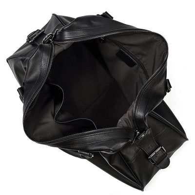 Aalborg™ Schwarze Leder-Holdall – Elegante 25L Reisetasche Mit Verstellbarem Lederriemen