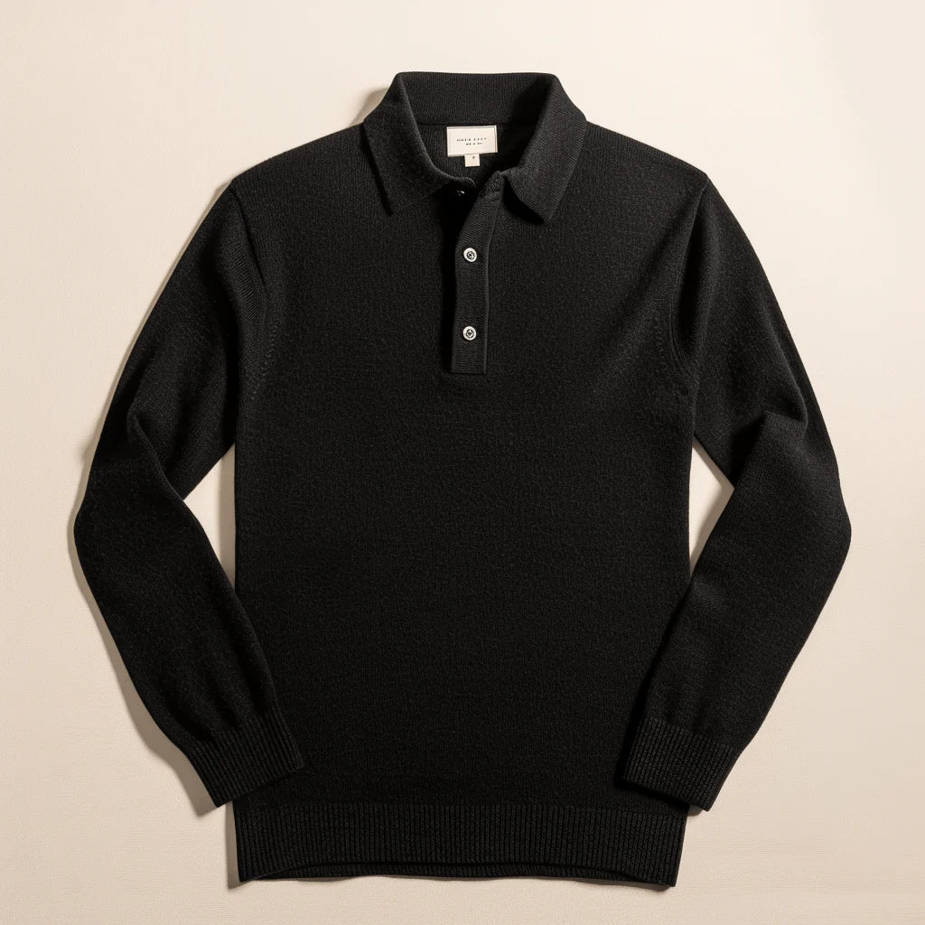 Herren Polo Strick Pullover | Langarm