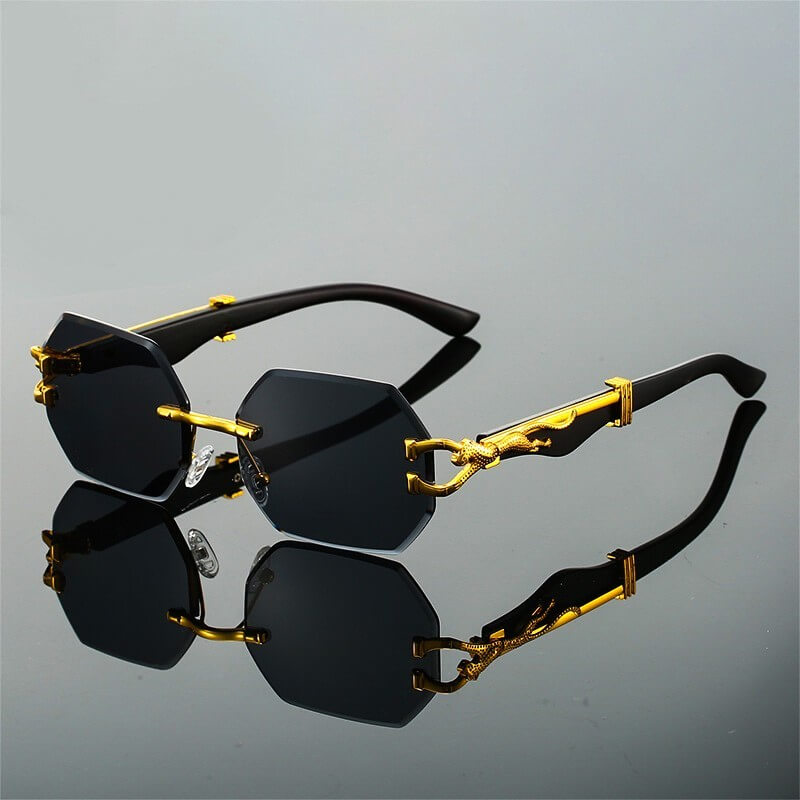 Rahmenlose Retro-Leopardenbrille