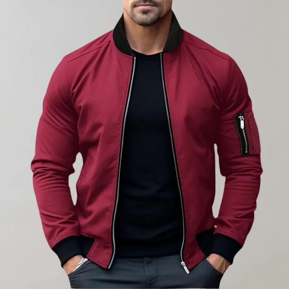 Herren Lässige Bomber Langarm Jacke | Reißverschluss