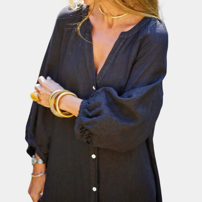 Ryzza - Leichtes Langes Kleid Damen Lässiger Sommer