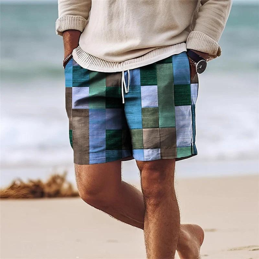 Sommershorts Mit Geometrischem Print Für Herren | Mehrfarbig
