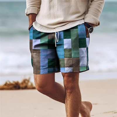 Sommershorts Mit Geometrischem Print Für Herren | Mehrfarbig
