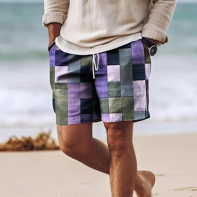 Sommershorts Mit Geometrischem Print Für Herren | Mehrfarbig