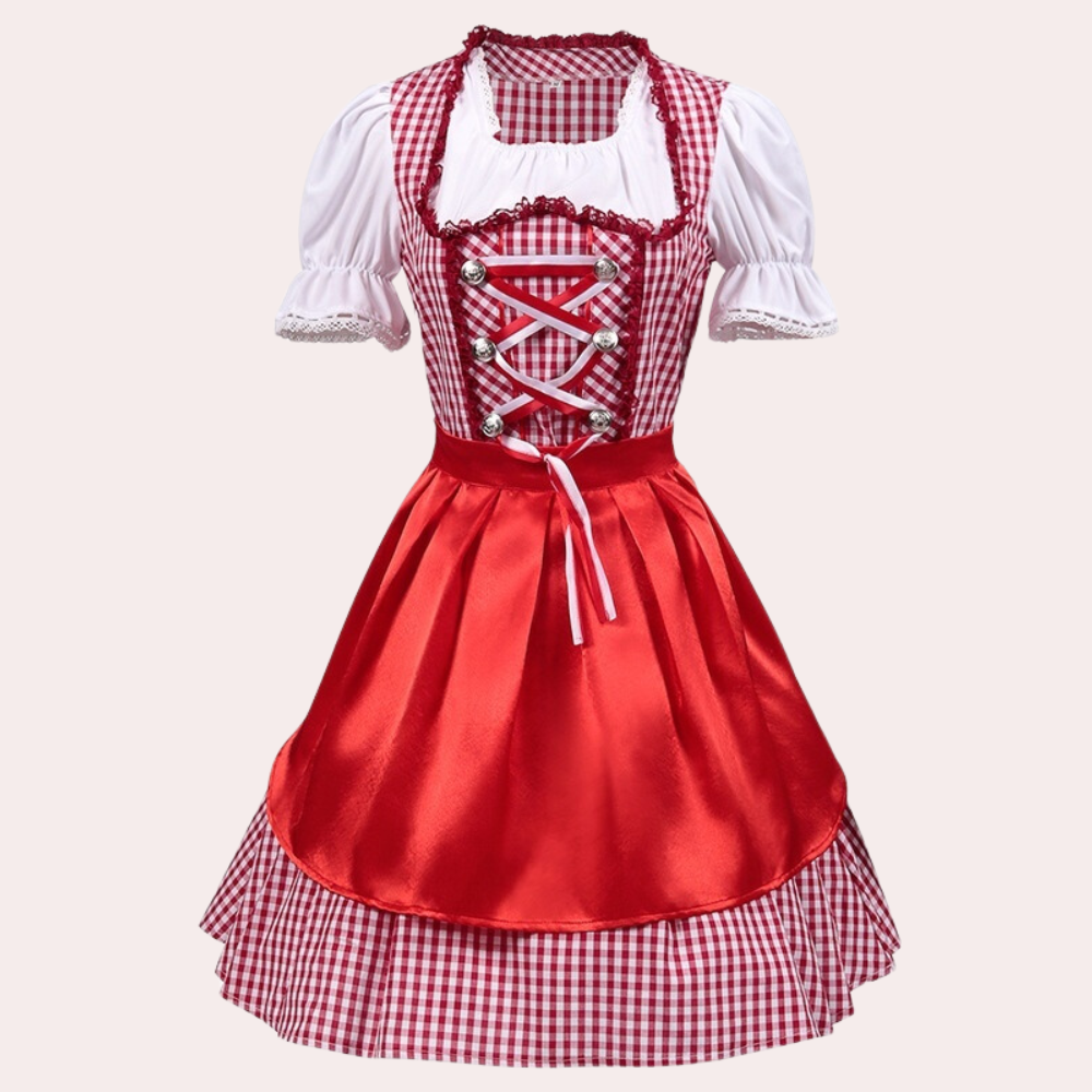 Damen Rot Oktoberfest Dirndl Kleid
