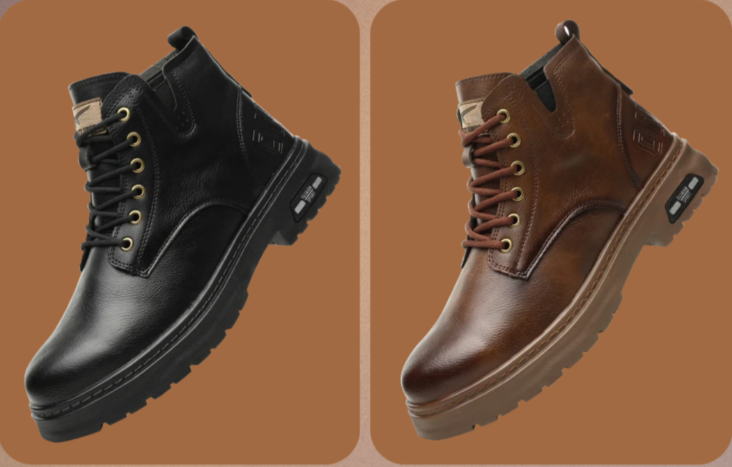 Hochwertige Herren Schnürstiefel mit Reißverschluss