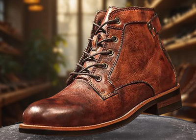 Klassische Retro Leder Stiefel für Herren