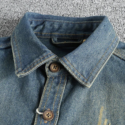 Used Look Denim Herren Hemd