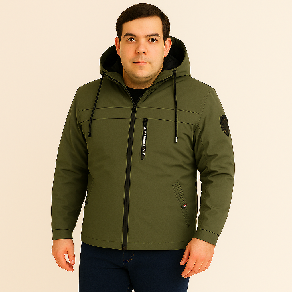 Arno | Herren Fleece-Winterjacke mit Kapuze