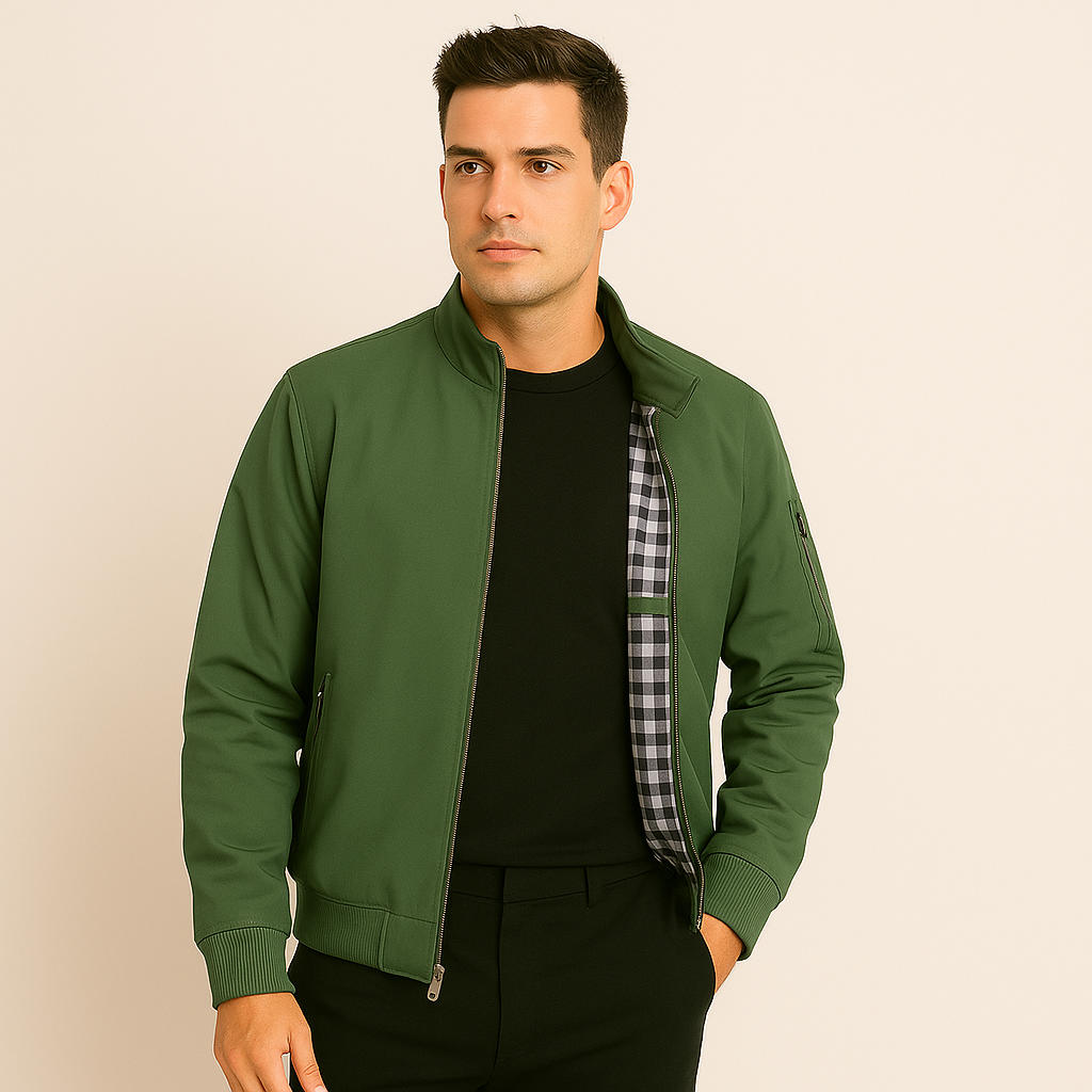 Lässige Herrenjacke mit Stehkragen