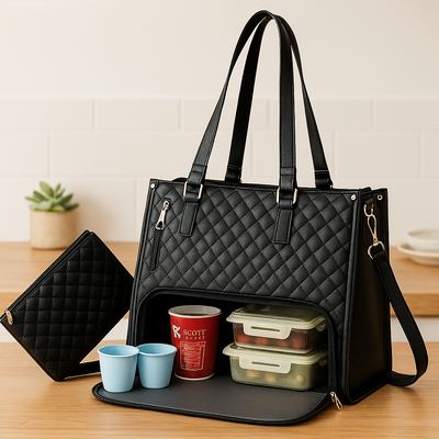 Isolierte 2-in-1-Lunch- und Reisetasche – Auslaufsichere Kühltasche mit Staufach