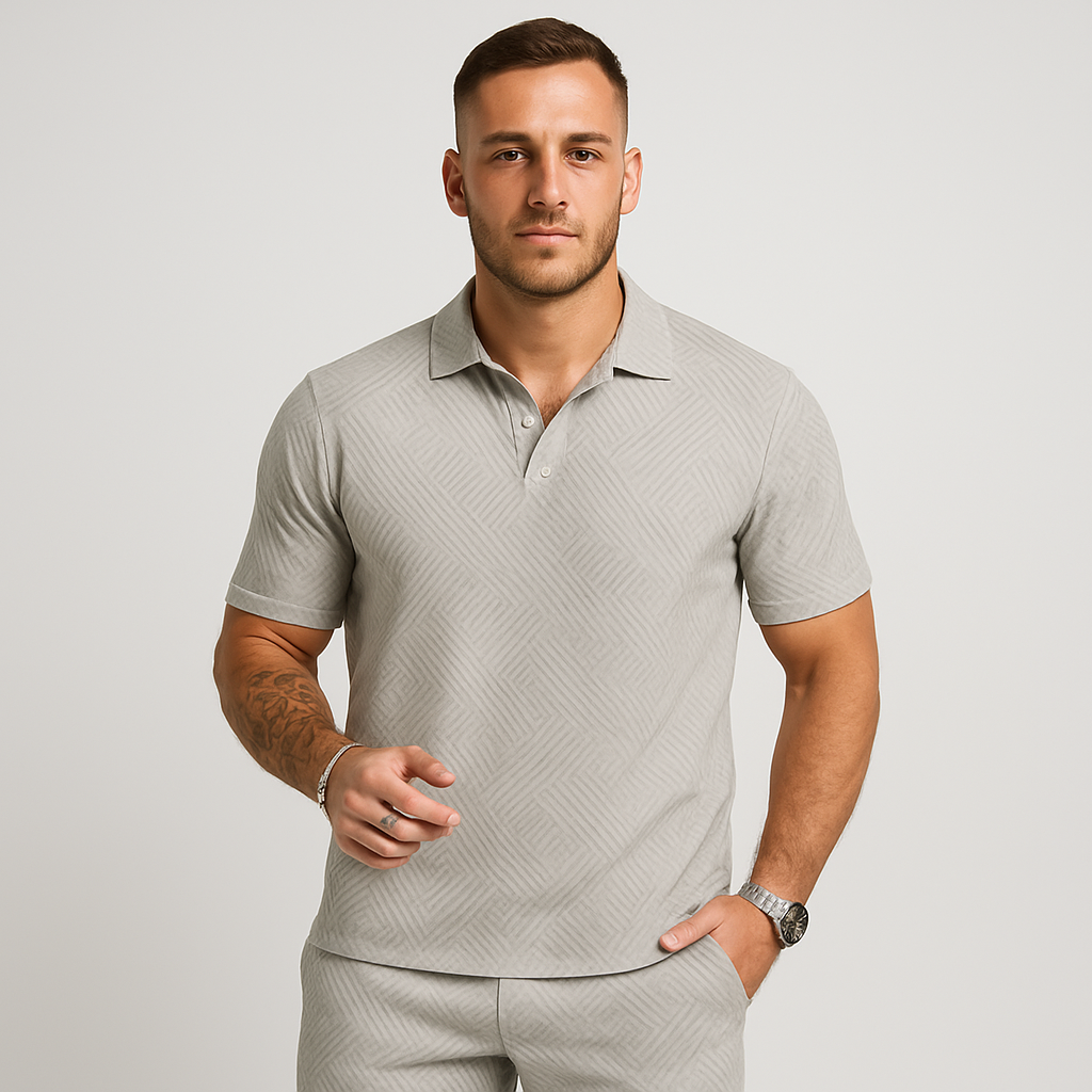 Herren Sommer Casual Set – Kurzarm-Poloshirt & passende Shorts