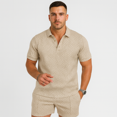 Herren Sommer Casual Set – Kurzarm-Poloshirt & passende Shorts