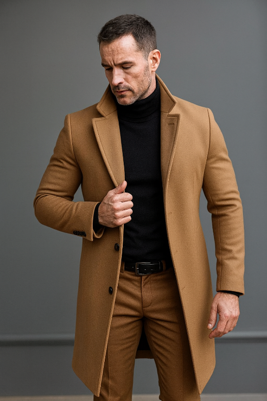 Herren-Langmantel – Stilvoller Wollmantel für kühle Tage