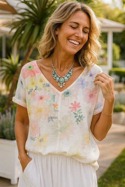 Dakota | Lässiges Blumenprint T-Shirt