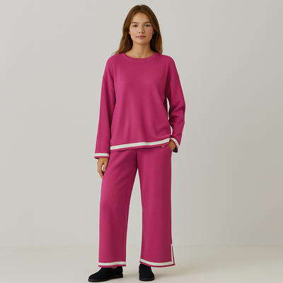 Elastisches Strick-Lounge-Set