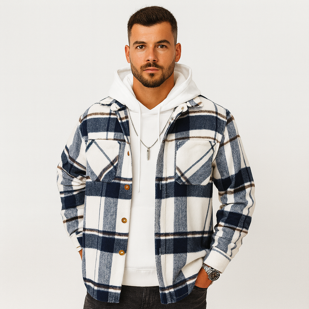Grayson Herren Karomantel – Lässige Streetwear-Jacke mit Revers