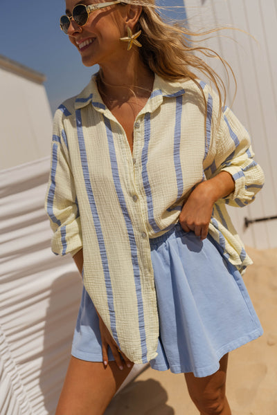 Kenna | Chemise Amélie - gelb und blau