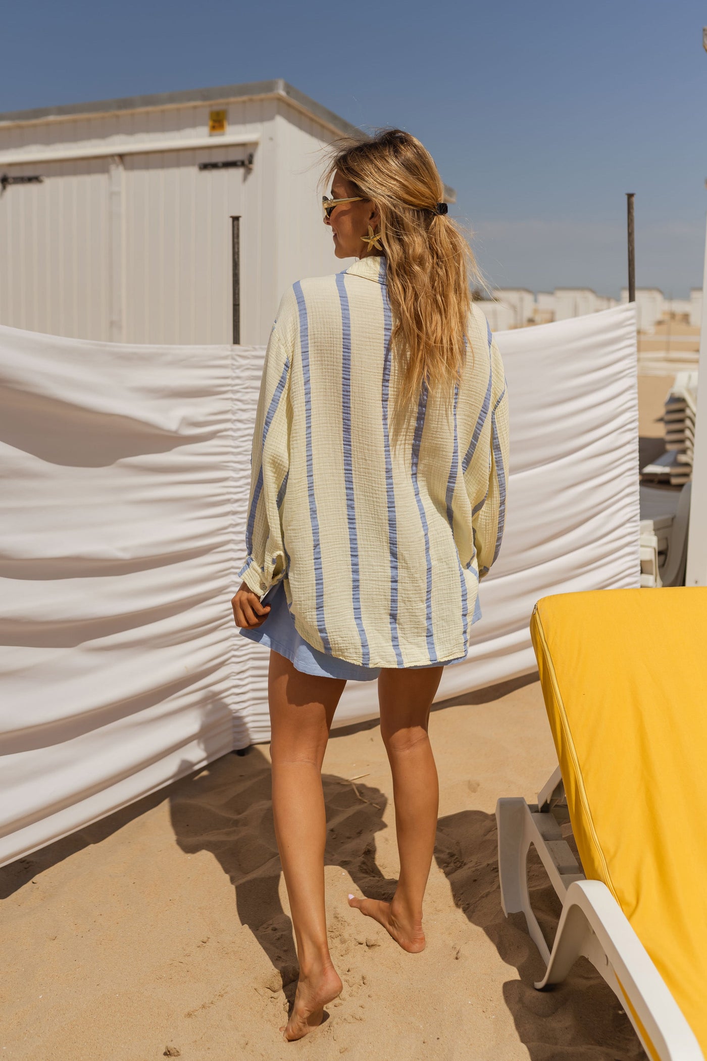 Kenna | Chemise Amélie - gelb und blau