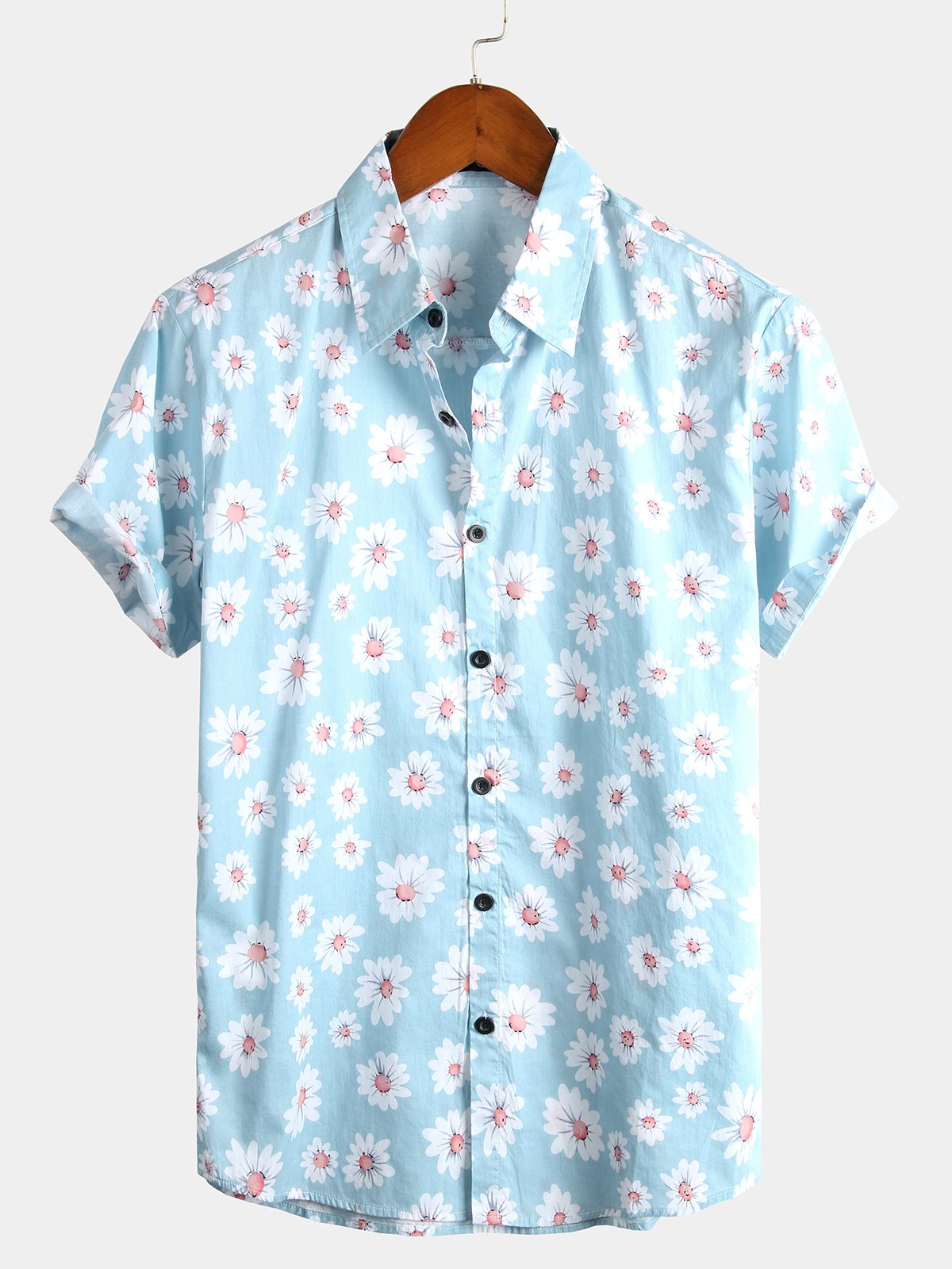 Marion | Herren Hawaii Hemd mit Gänseblümchen-Print aus Baumwolle