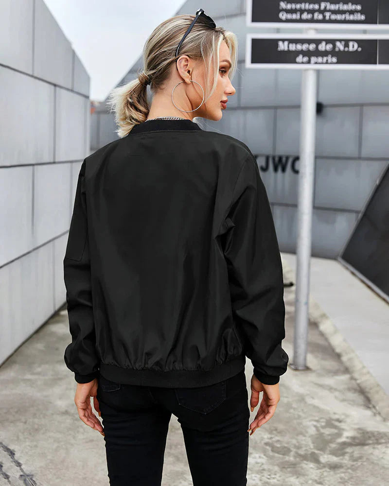 Damen Klassische Bomber Jacke | Langarm