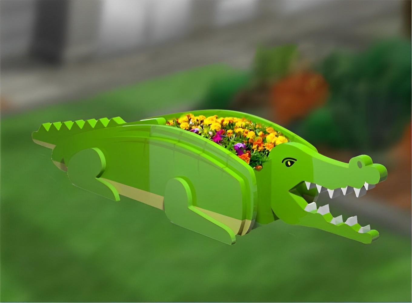 Crocodile Flower Pot