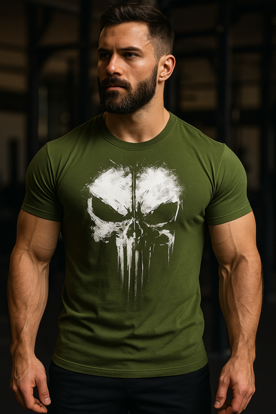 Cooles Herren T-Shirt mit Totenkopf Motiv
