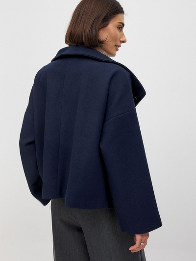 Damenjacke mit Doppelverschluss und Schalkragen für Herbst und Winter