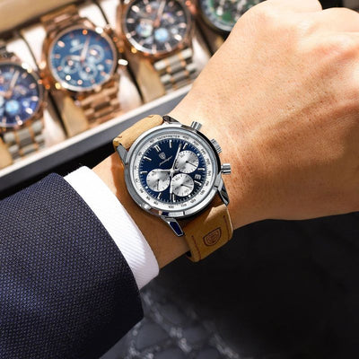 Klassische Herren Chronograph Armbanduhr