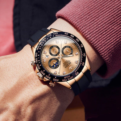 Elegante Herren Armbanduhr Edelstahl