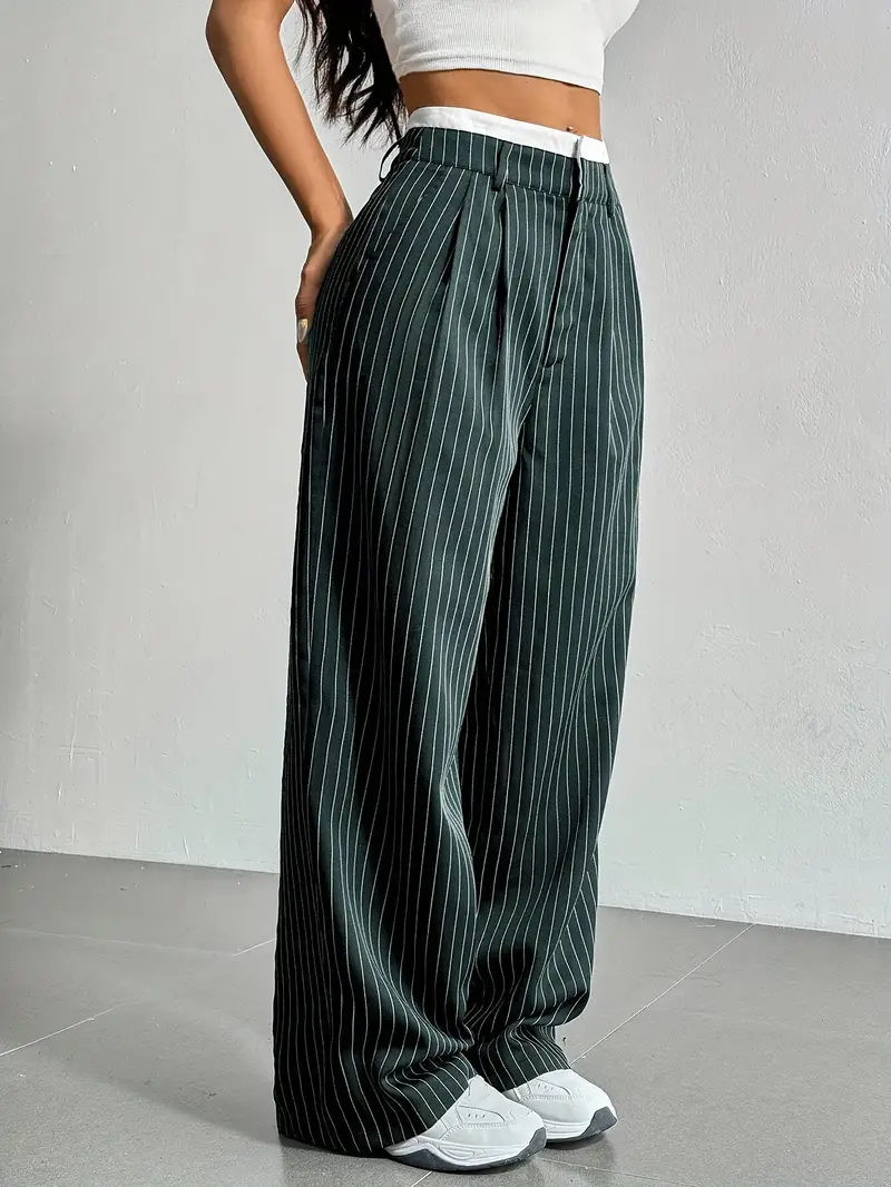 Gestreifte Damen Stoffhose