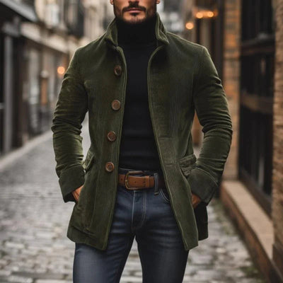 Elegante Cordjacke mit Hohem Kragen für Stil