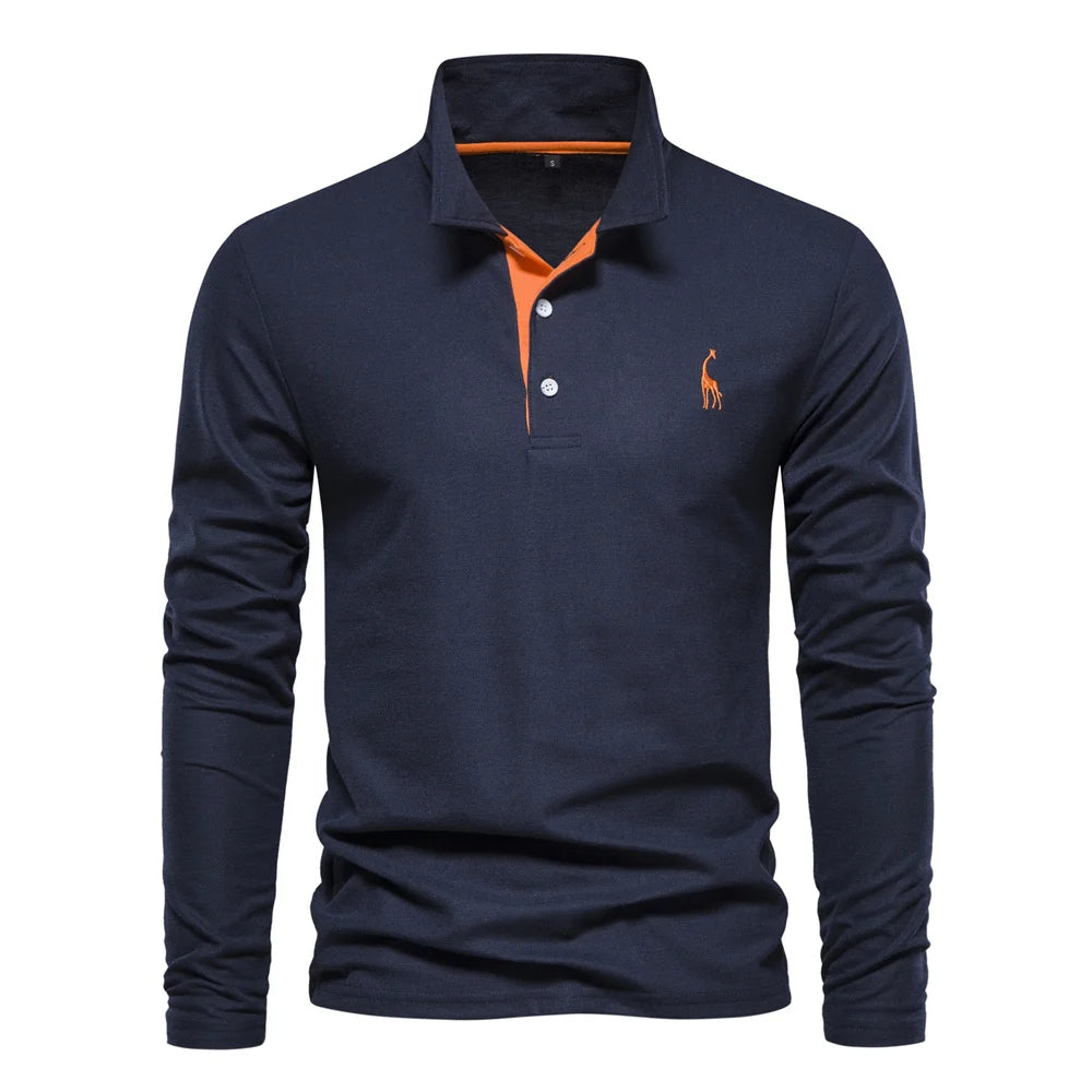 Eleganter Langarm-Polo mit Knopfdesign