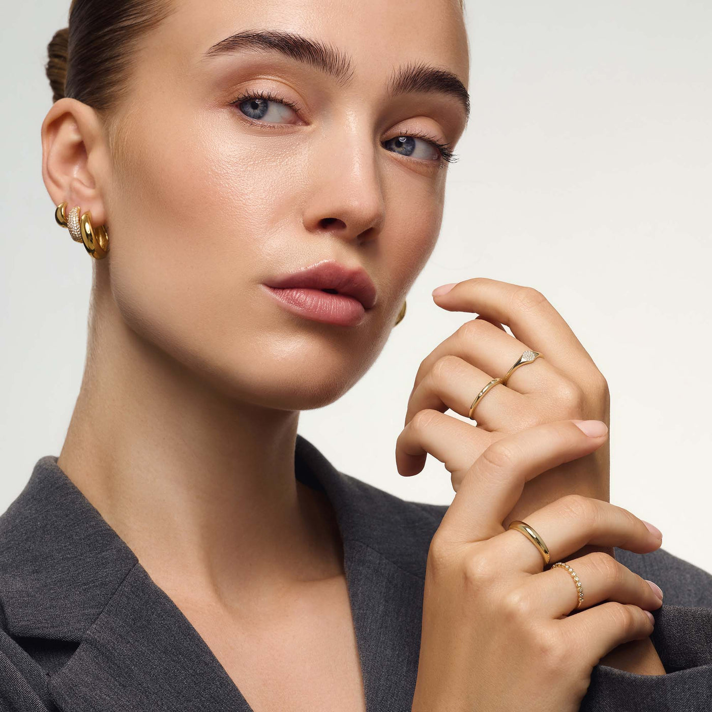Gold Midi Dome Ring