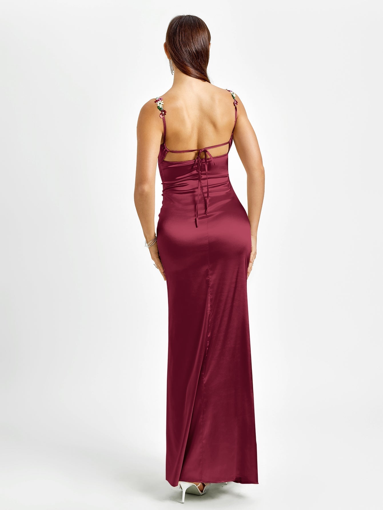 Irvin | Verzierter Träger-Rücken-Satin-Bodycon-Kleid