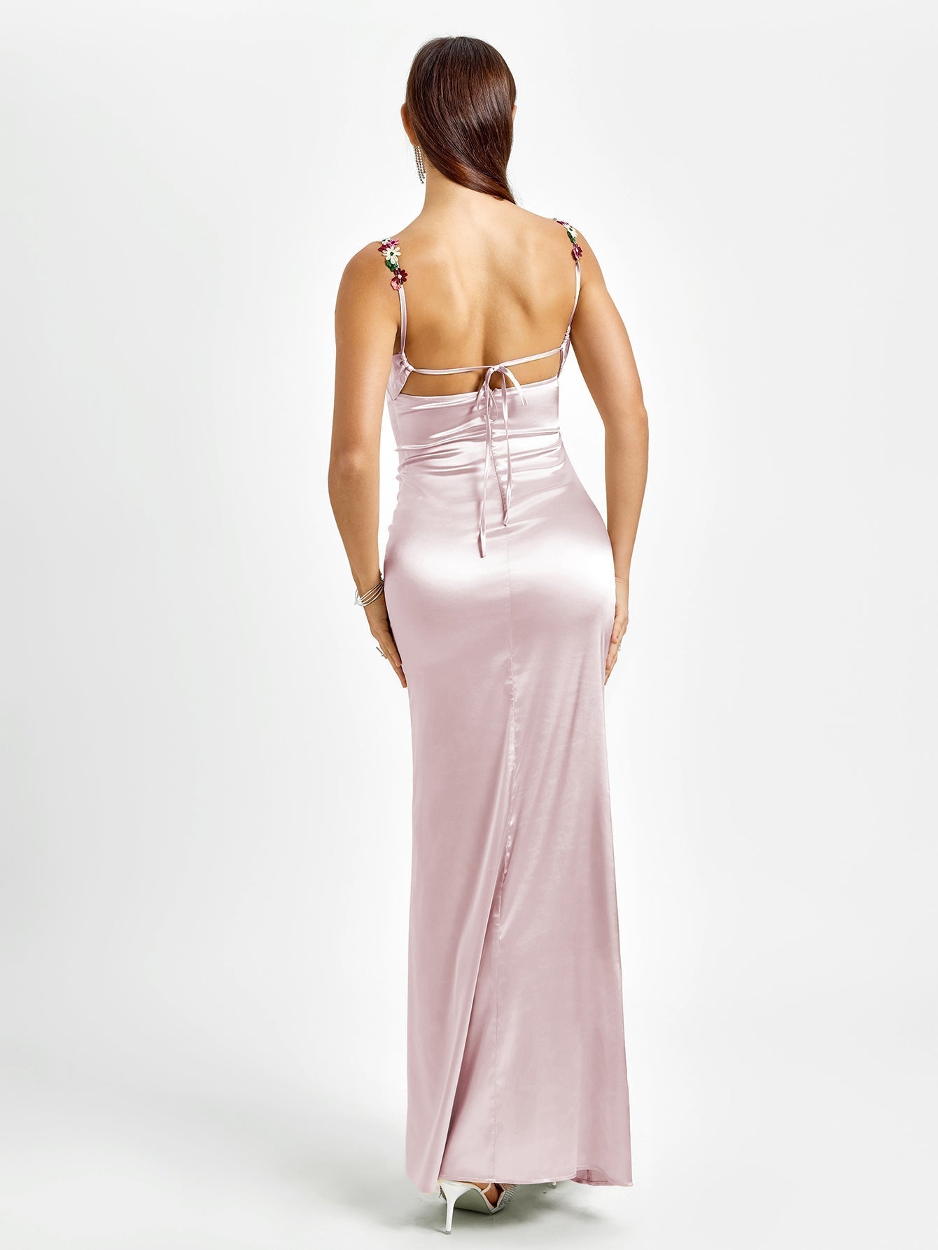 Irvin | Verzierter Träger-Rücken-Satin-Bodycon-Kleid